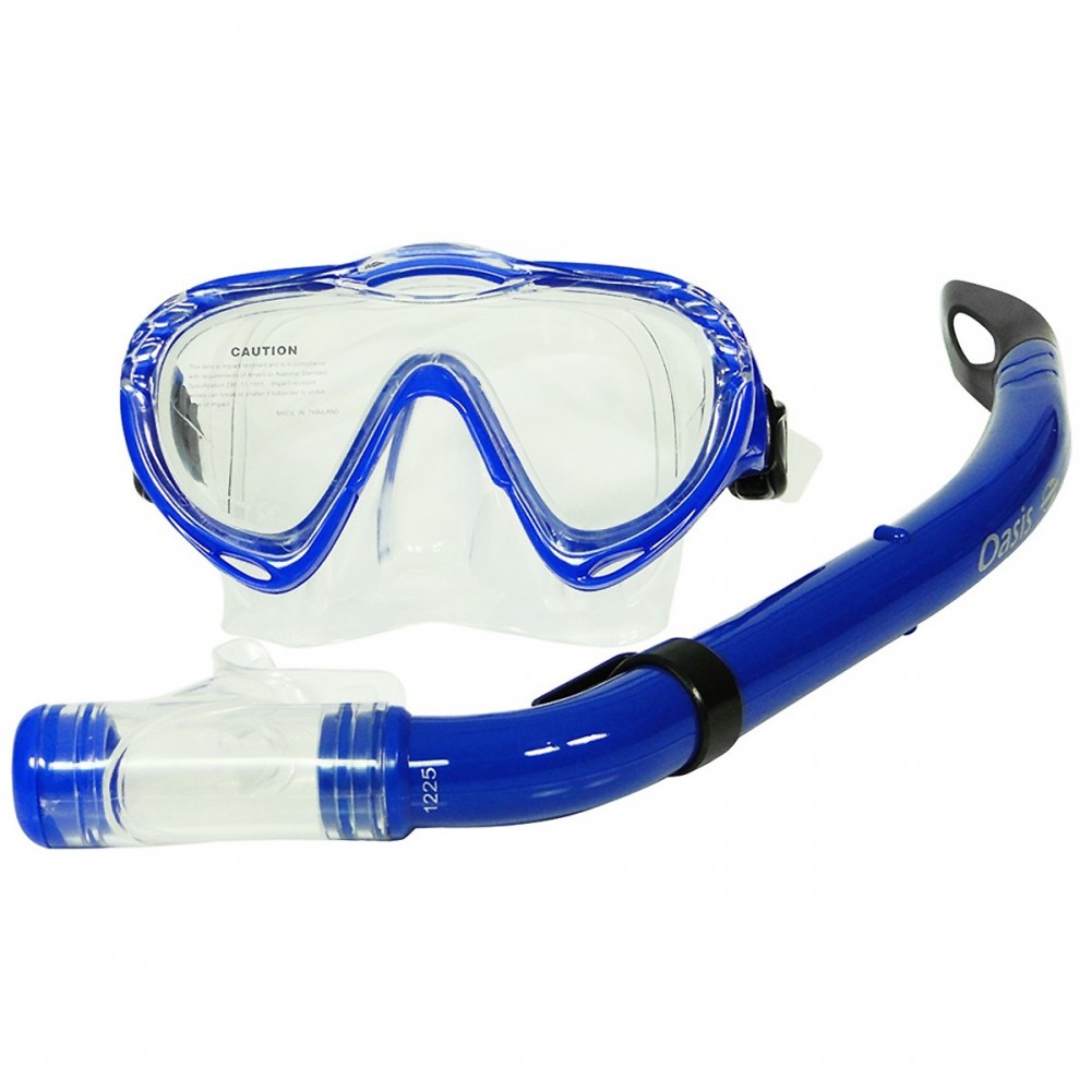 Kit Mergulho Mormaii Mascara Snorkel Azul Oasis Infantil