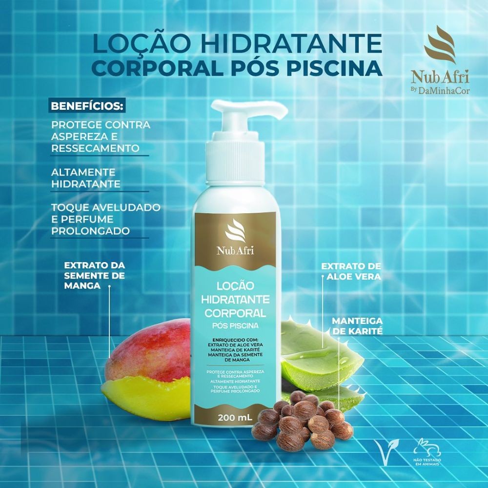 Locao Hidratante Corporal Pos Piscina NUB AFRI 200ML 1