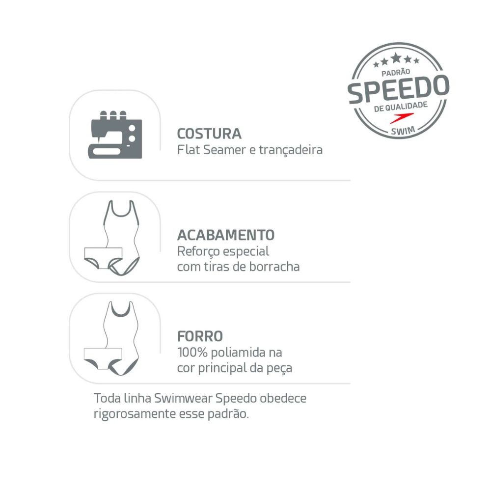 Maiô Natação Speedo Helanca Costas Aberta com Fecho 1