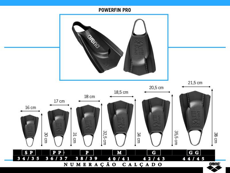 Nadadeira Natação Arena PowerFin Pro F