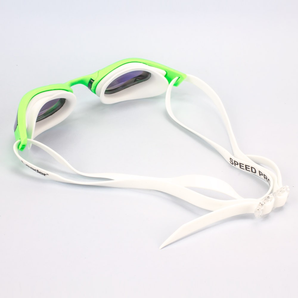 Oculos Natação Leader Speed Pro Verde + Estojo Medinas Logo Rosa 1