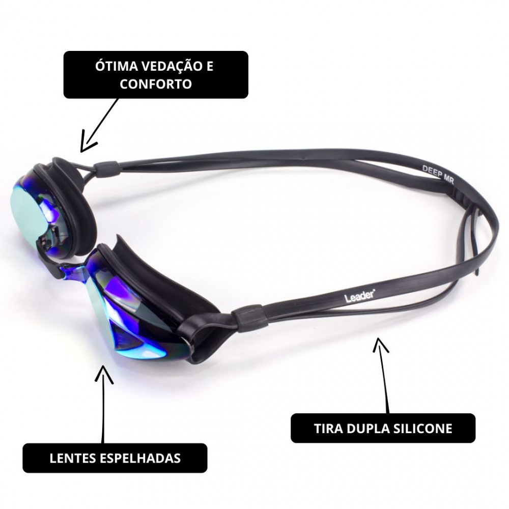 Oculos Natação Espelhado Leader Deep 1