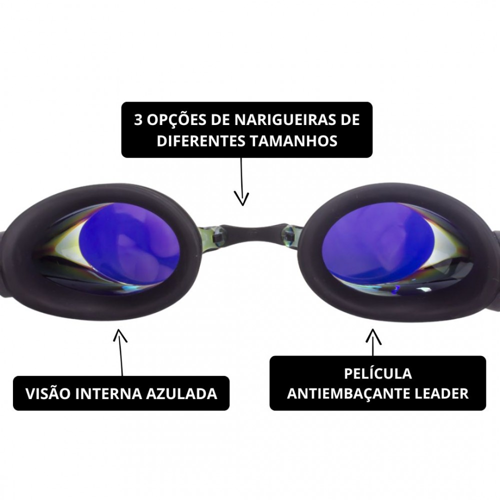 Oculos Natação Espelhado Leader Deep 1