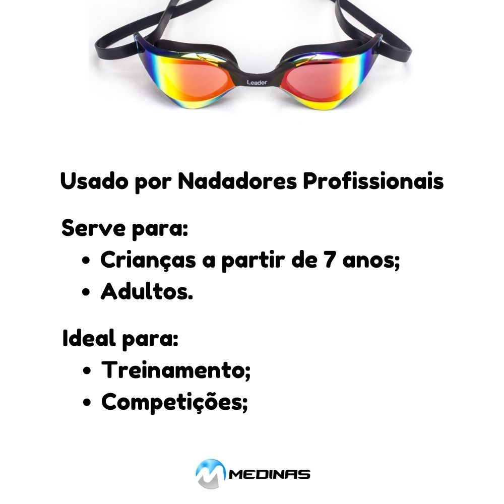 Oculos Natação Espelhado Leader Winner 1