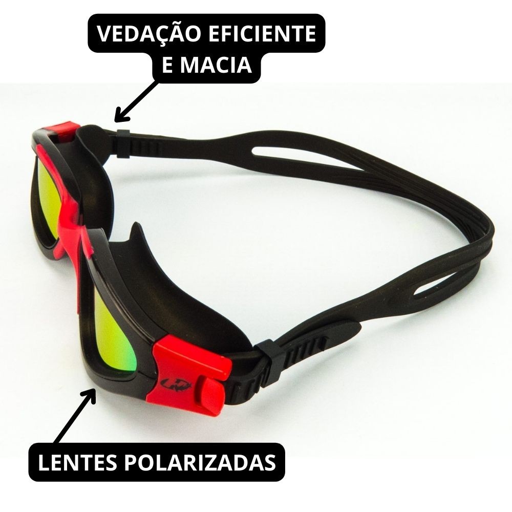 Óculos Triathlon Espelhado Hammerhead Offshore Preto Verm F