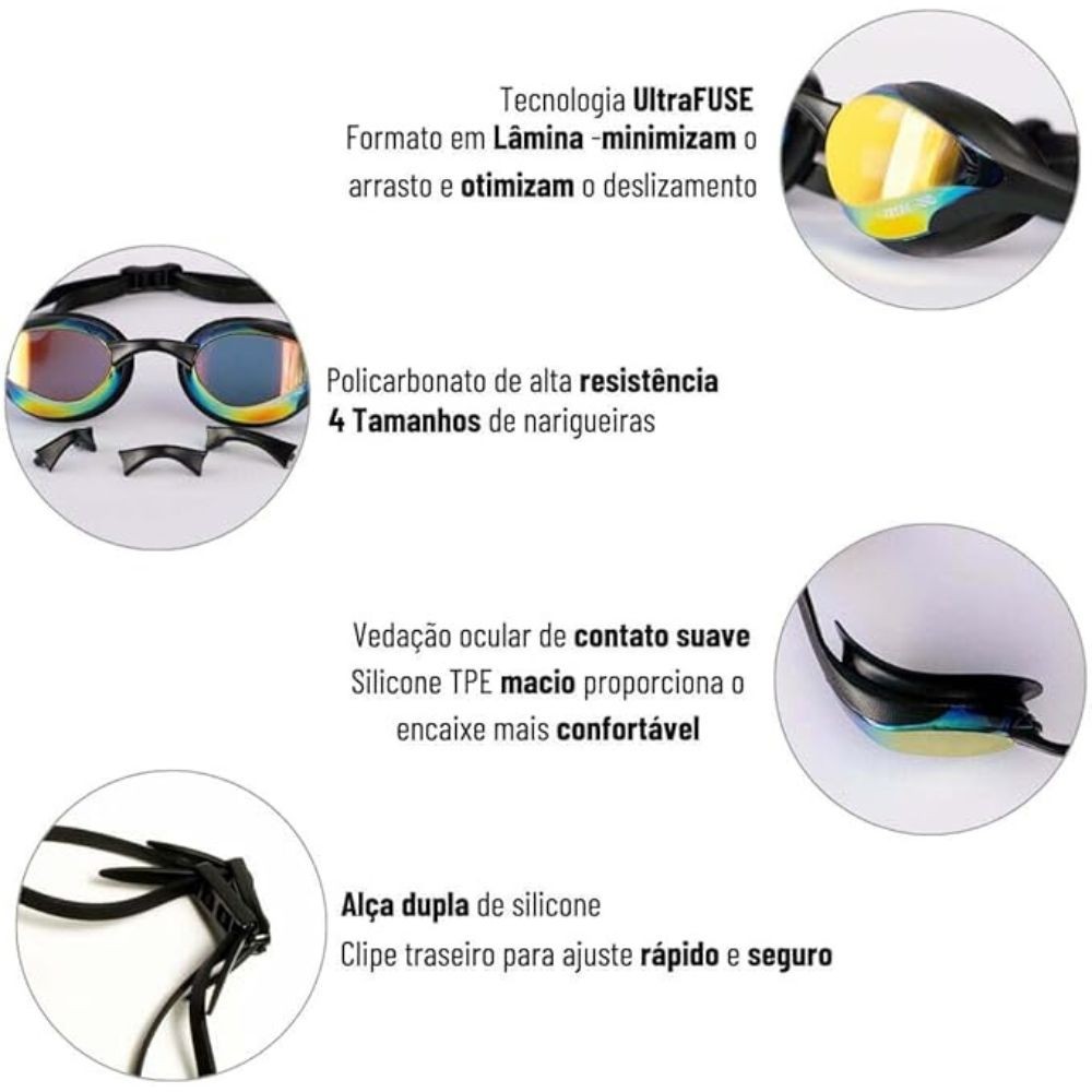 Oculos Natacao Tryde Espelhado Profissional Pro Vision 1