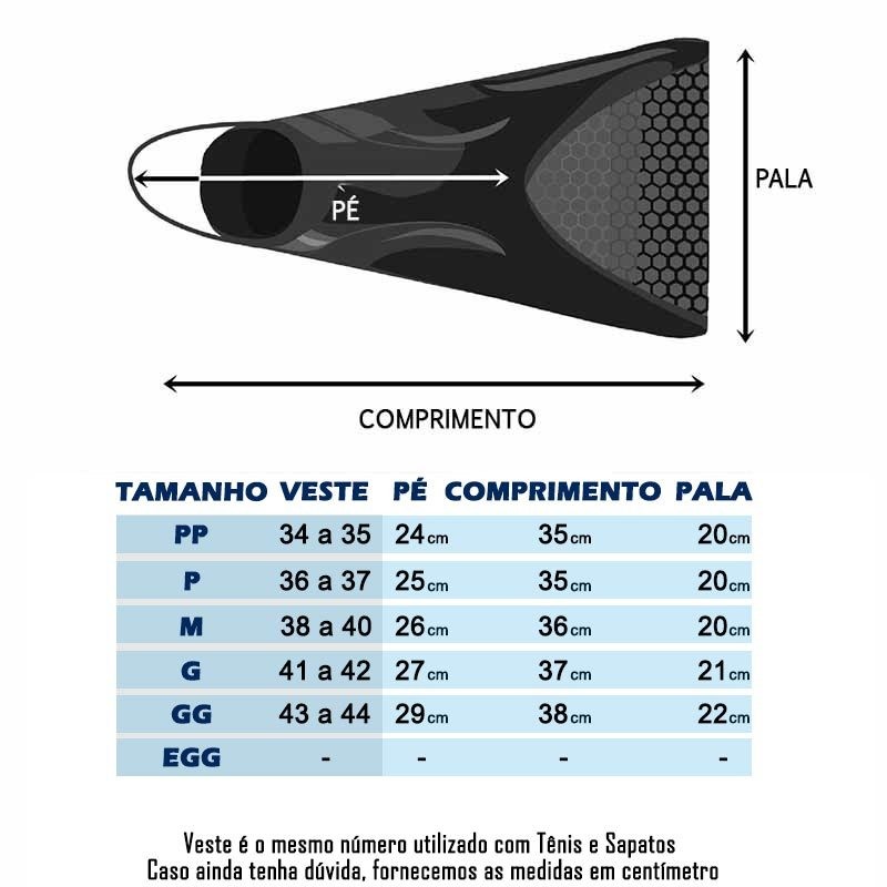 Nadadeira Pé de Pato Natação Kpaloa Rajada Azul F