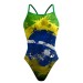 Maiô Natação Estampado QSwimWear Alça Fina F